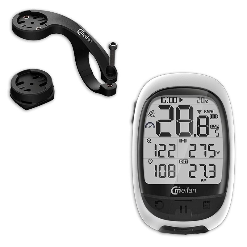 Bicycle Computer GPS M2 266 grammes 2,4 pouces blancs / noir