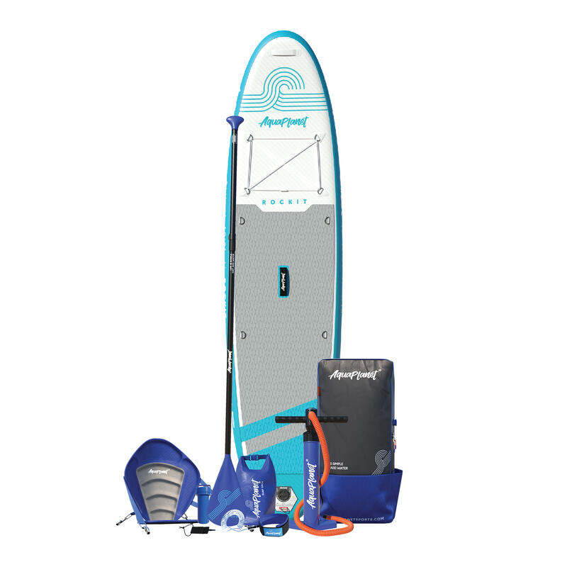 AQUAPLANET Kit de planche à pagaie gonflable pour kayak - Rockit, bleu