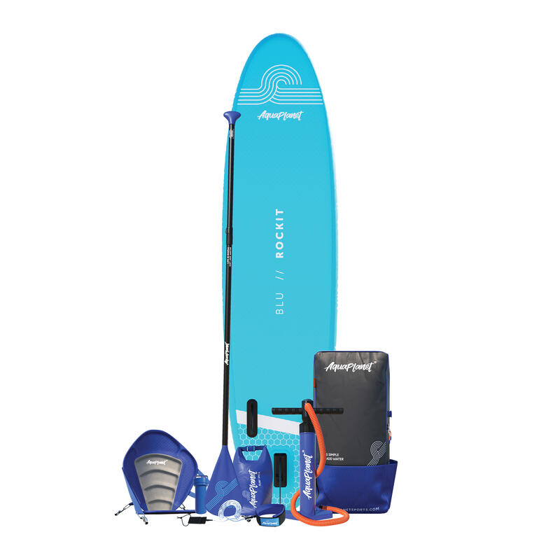 AQUAPLANET Opblaasbaar kajak paddleboard set - Rockit blauw