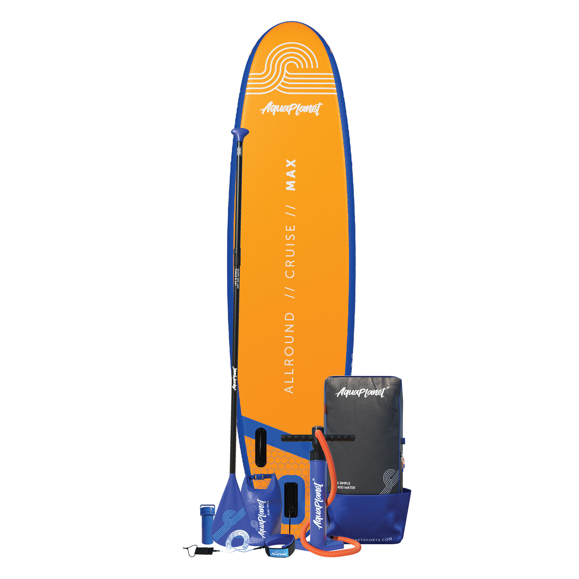 Prancha de Stand Up Paddle Insuflável- Kit AQUAPLANET 10'6" - Max - Laranja 3/4