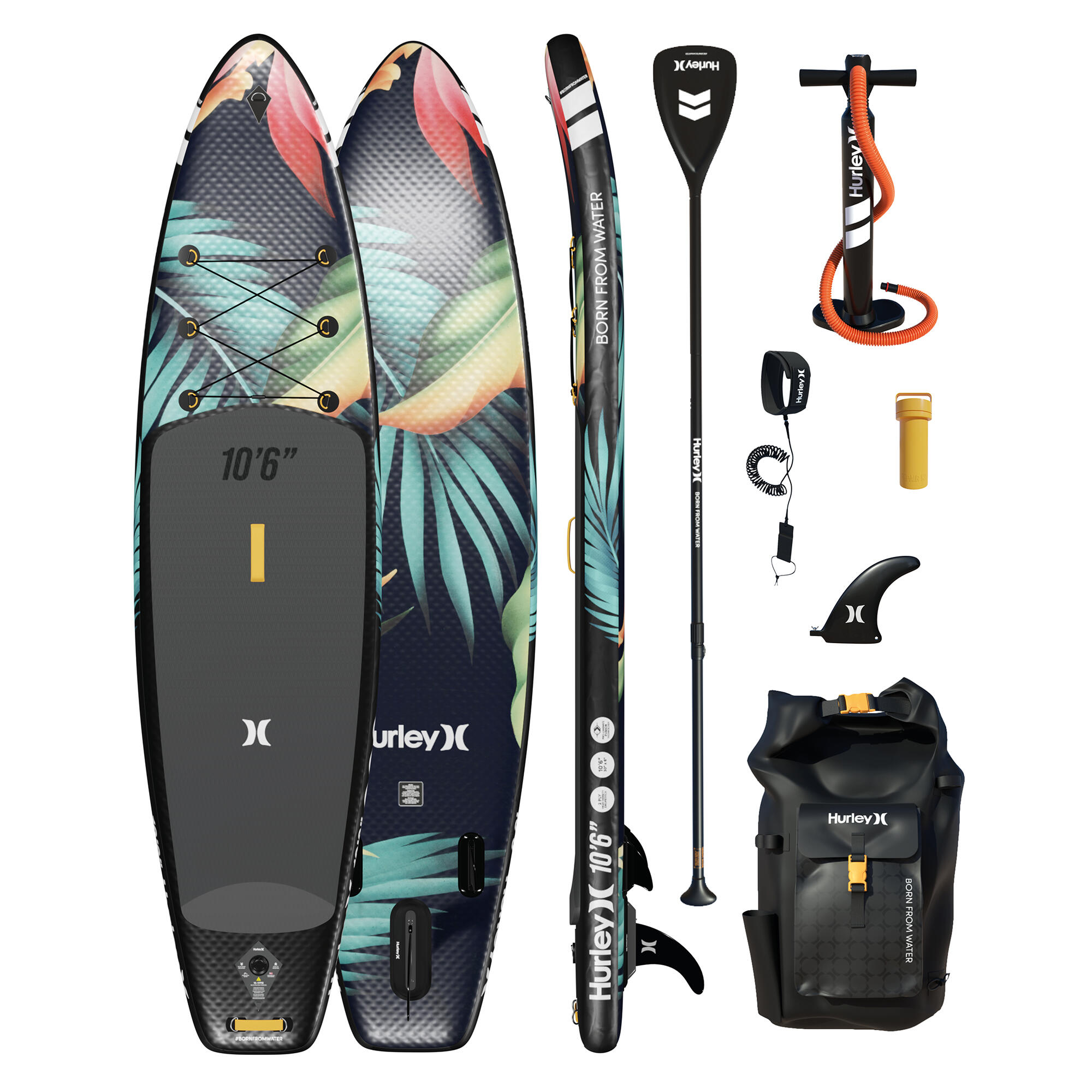 Hurley Phantomtour PARADISE 10'6 Inflatable Paddle Board Package 1/6