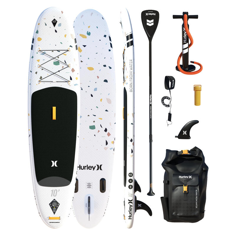 Pack de Tabla de paddle surf inflable Hurley Advantage Terrazzo de 10'