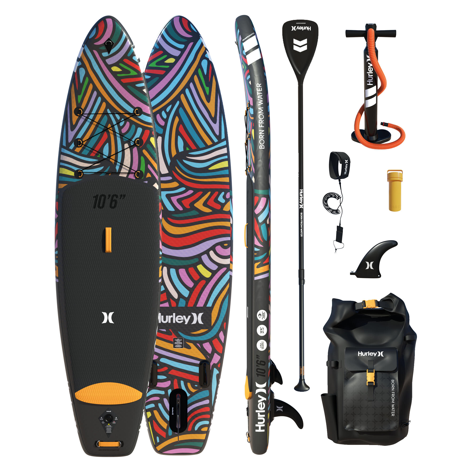 Hurley Phantomtour COLORWAVE 10'6 Inflatable Paddle Board Package 1/6