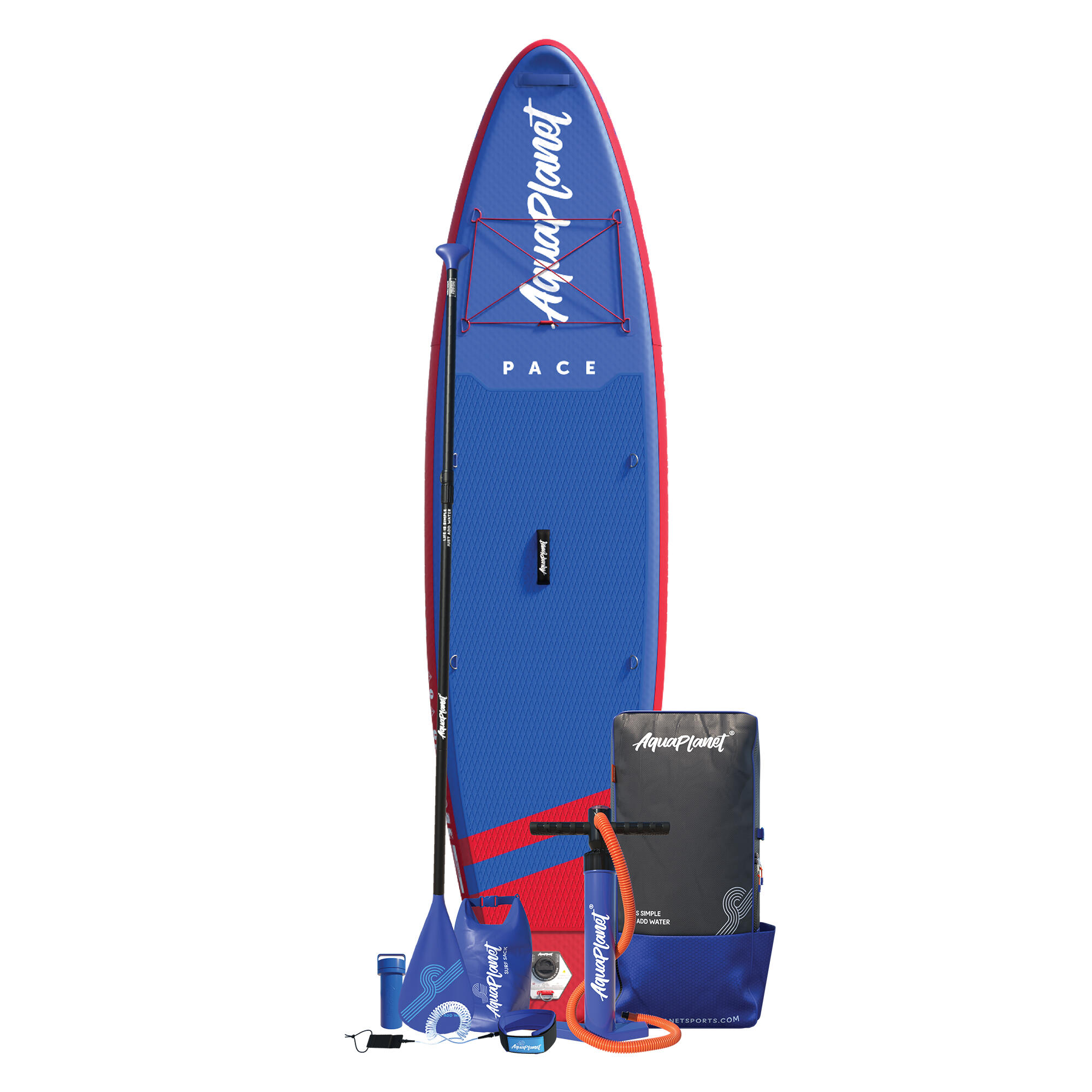 Aquaplanet PACE 10'6″ Pacchetto Paddle Board Gonfiabile - Rosso/Blu 2/5