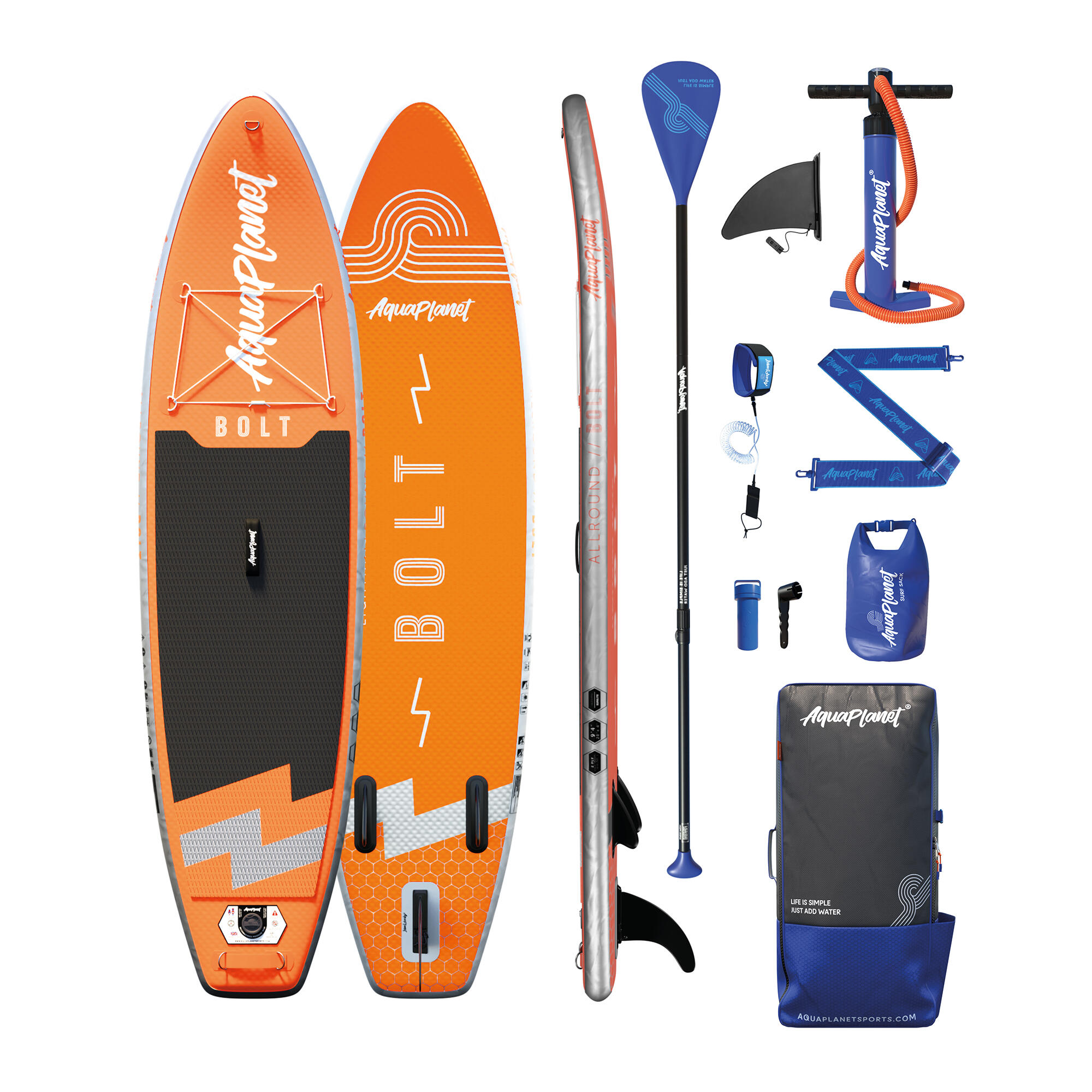 AQUAPLANET Aquaplanet BOLT 9'4 Junior Inflatable Paddle Board Package - Coral