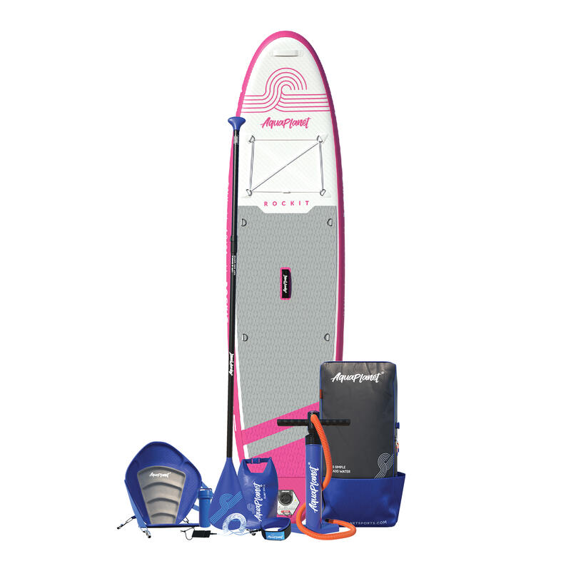 AQUAPLANET Kit de planche à pagaie gonflable pour kayak - Rockit, rose