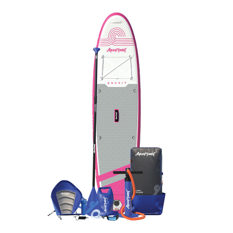 Pacchetto tavola da paddle gonfiabile Aquaplanet ROCKIT 10'2" - rosa
