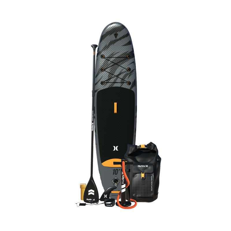 Pack de Tabla de paddle surf inflable Hurley Advantage Black Tiger de 10'