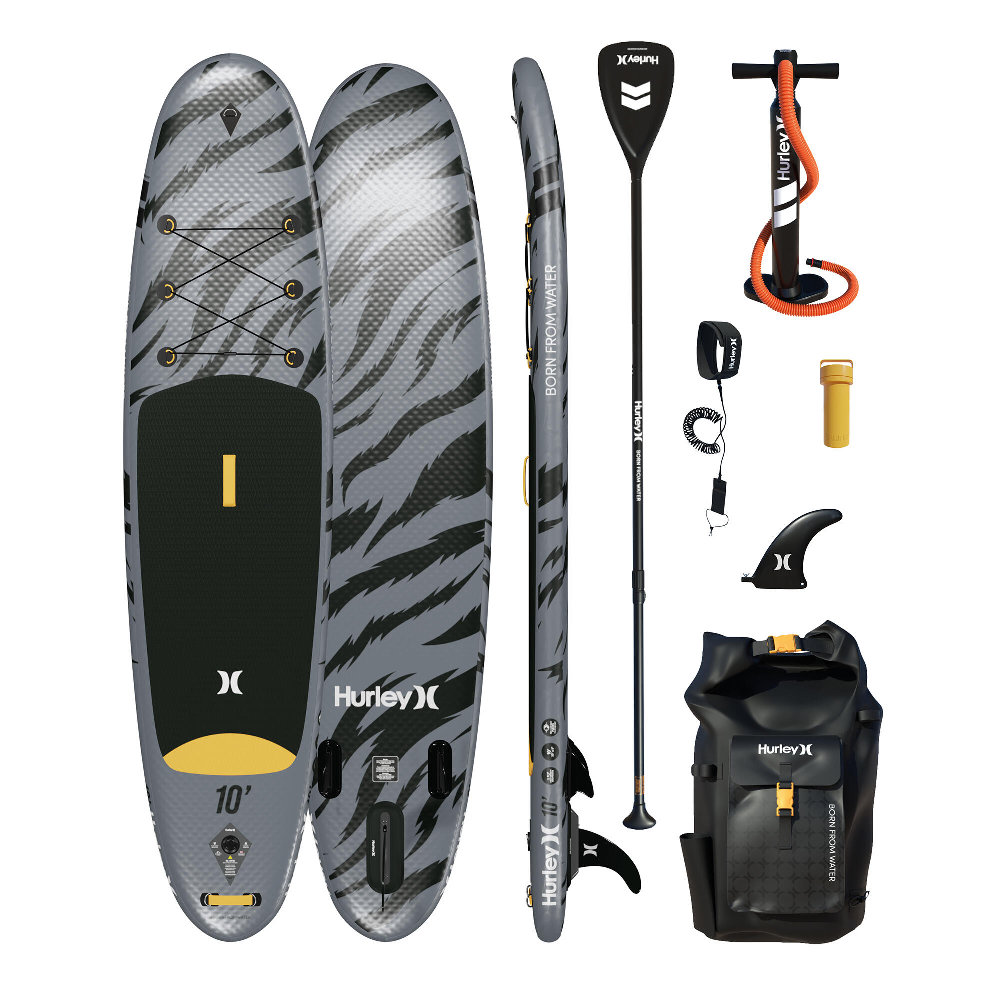 HURLEY Advantage BLACK TIGER 10' Inflatable Paddle Board Package
