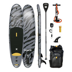 Pack de Tabla de paddle surf inflable Hurley Advantage Black Tiger de 10'