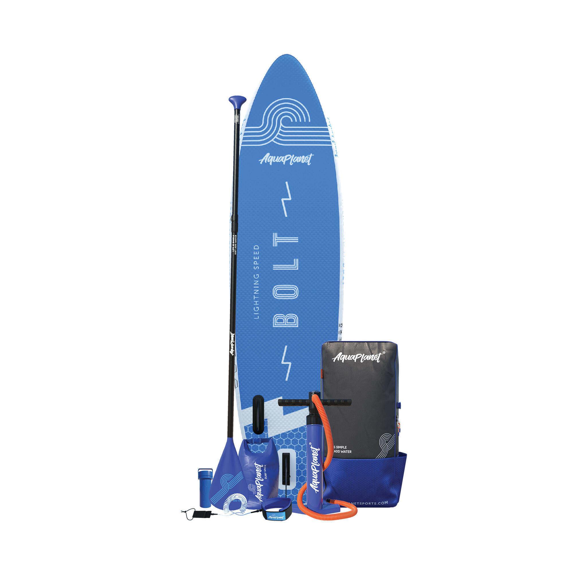 Aquaplanet BOLT 9'4 Junior Inflatable Paddle Board Package - Blue 3/6
