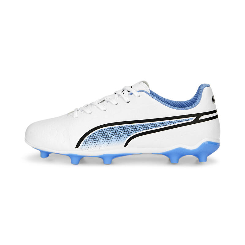 KING Match FG/AG Fußballschuhe Jugendliche PUMA White Black Blue Glimmer