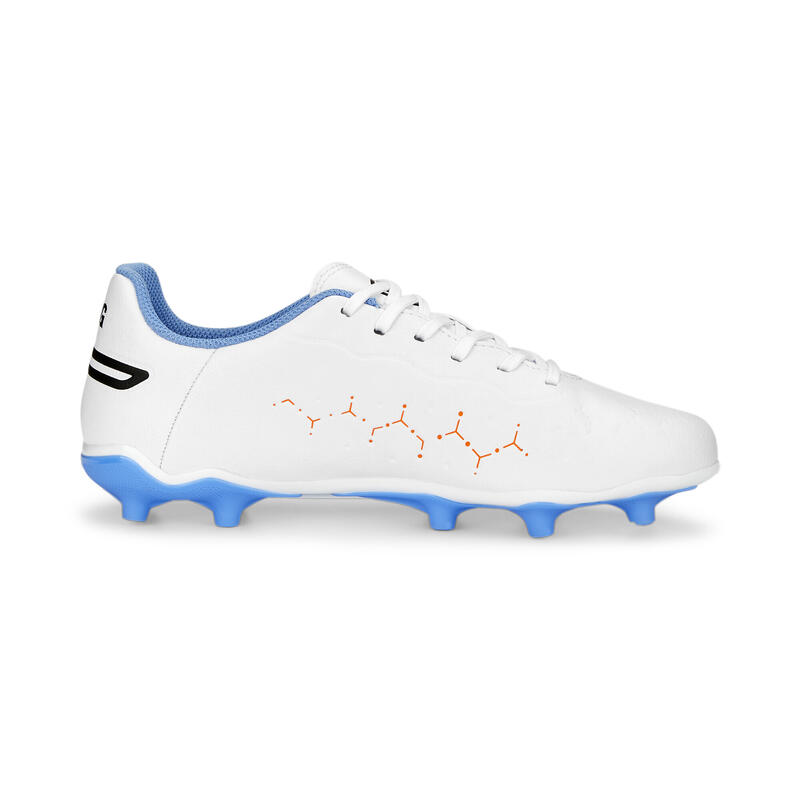 KING Match FG/AG Fußballschuhe Jugendliche PUMA White Black Blue Glimmer