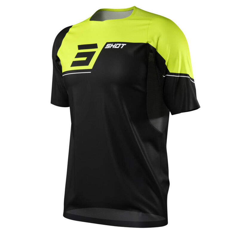 Maillot Manches Courtes Shot Revolt Noir/Jaune Enfant