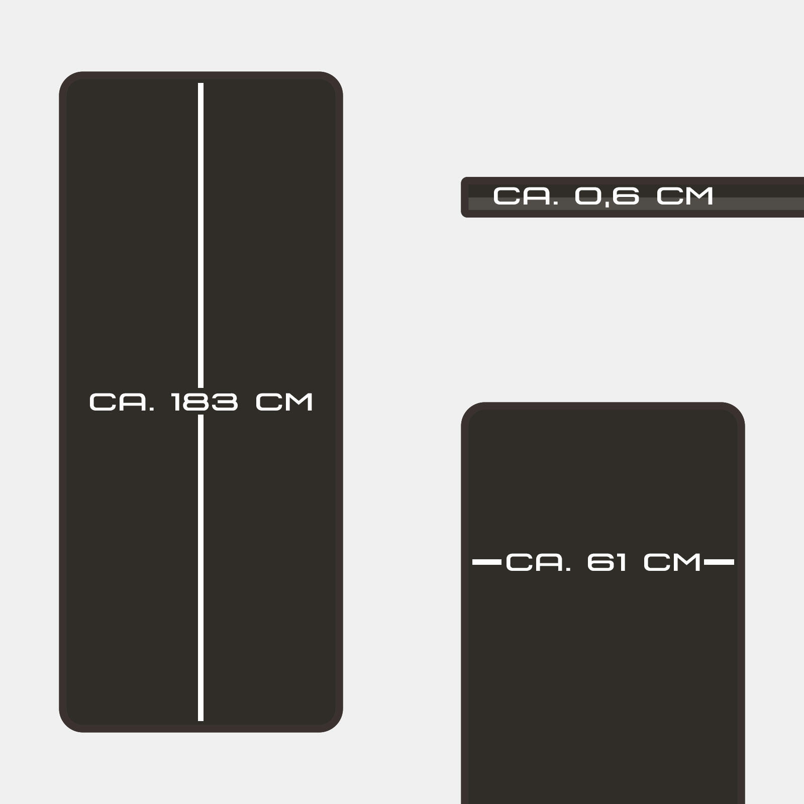 DEUSER® YOGAMATTE 183 CM X 61 CM X 0,6 CM SCHWARZ/GRAU 5/6