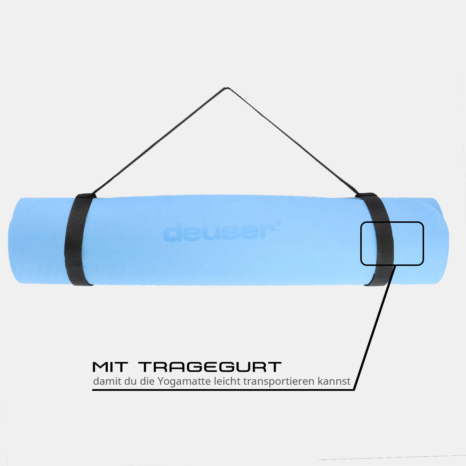 YOGAMATTE HELLBLAU/DUNKELBLAU 183 CM X 61 CM X 0,6 CM DEUSER® 4/6
