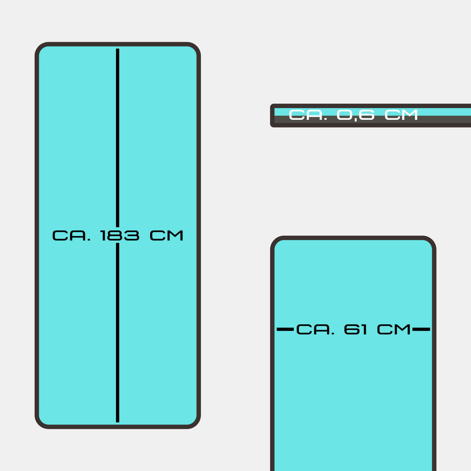 YOGAMATTE PETROL/GRAU 183 CM X 61 CM X 0,6 CM DEUSER® 5/6