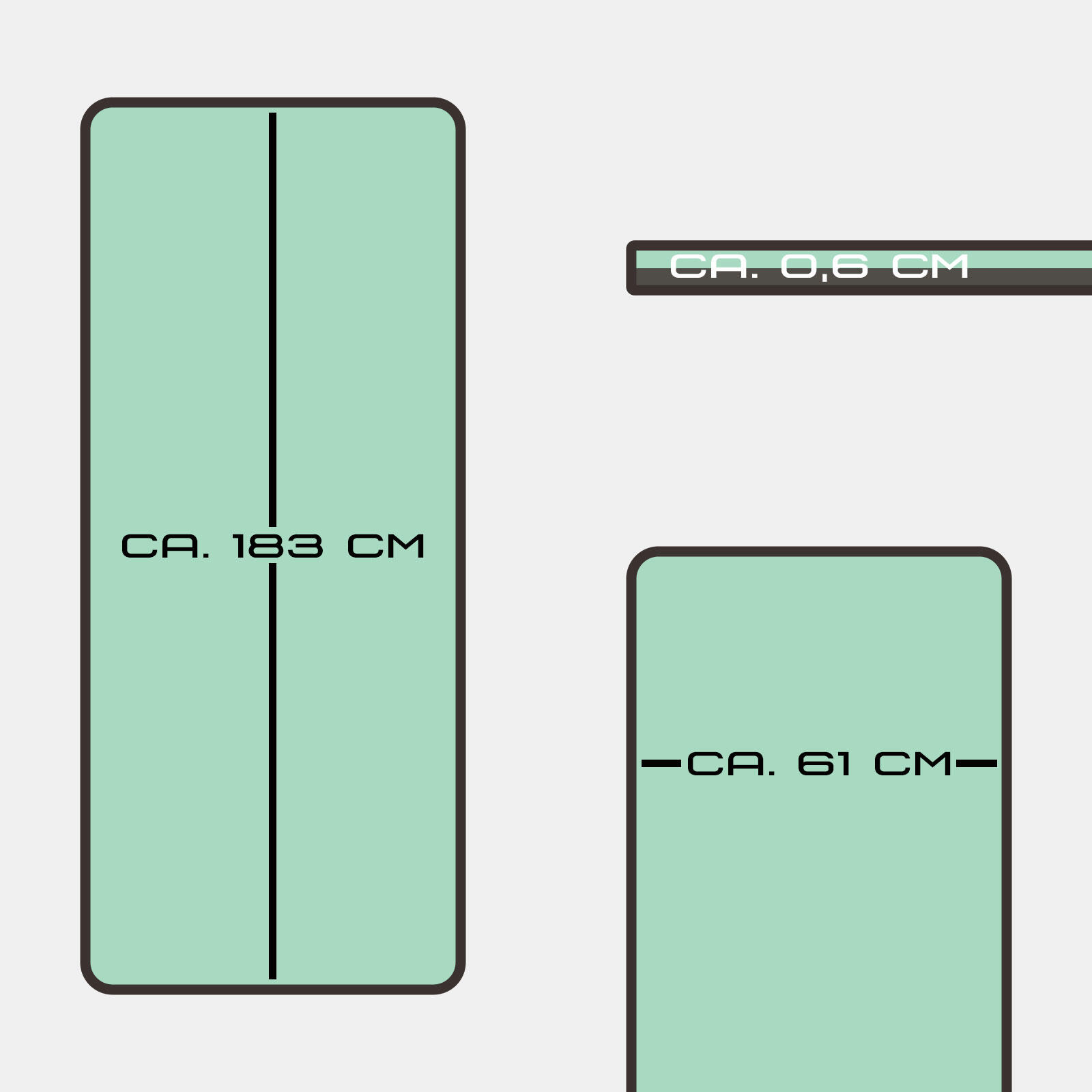 YOGAMATTE MINT/GRAU 183 CM X 61 CM X 0,6 CM DEUSER® 5/6