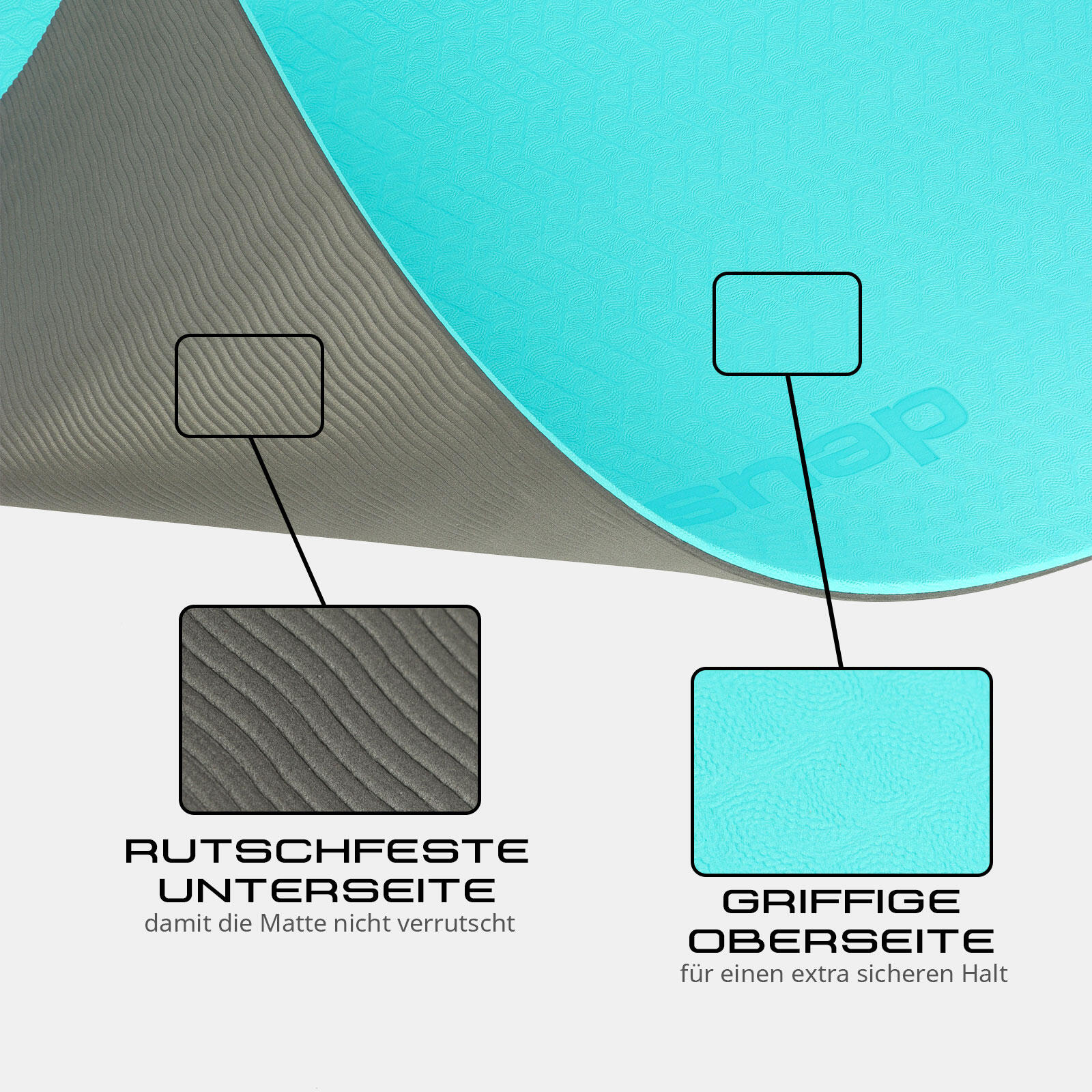 YOGAMATTE PETROL/GRAU 183 CM X 61 CM X 0,6 CM DEUSER® 3/6