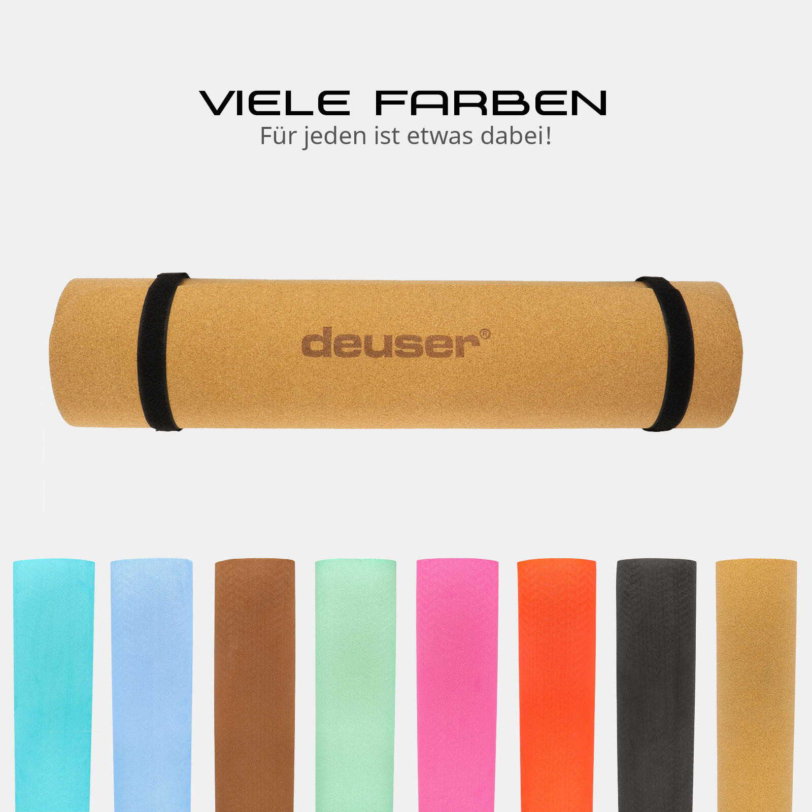 YOGAMATTE KORK/GRAU 183 CM X 61 CM X 0,6 CM DEUSER® 6/6