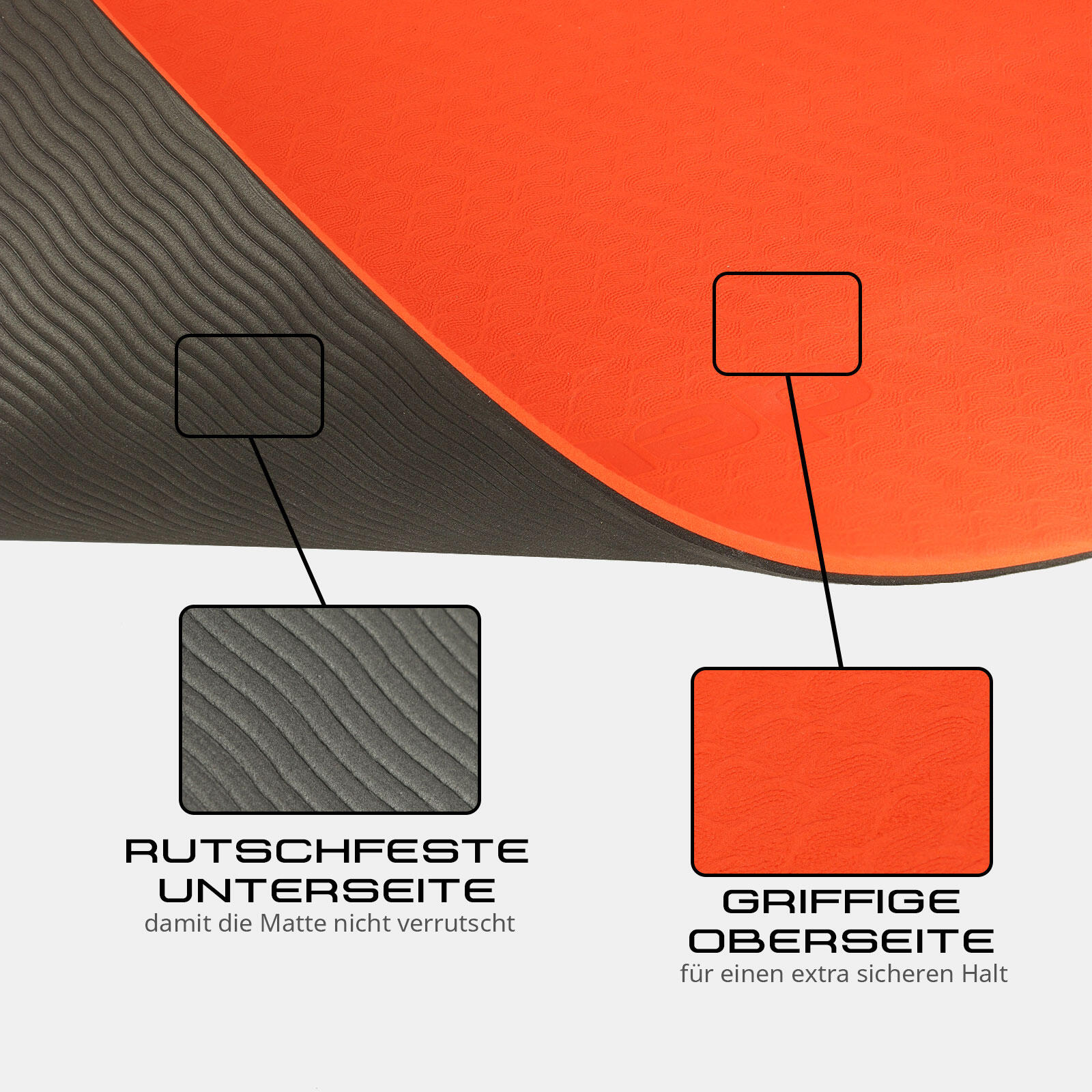 YOGAMATTE ROT/SCHWARZ 183 CM X 61 CM X 0,6 CM DEUSER® 3/6