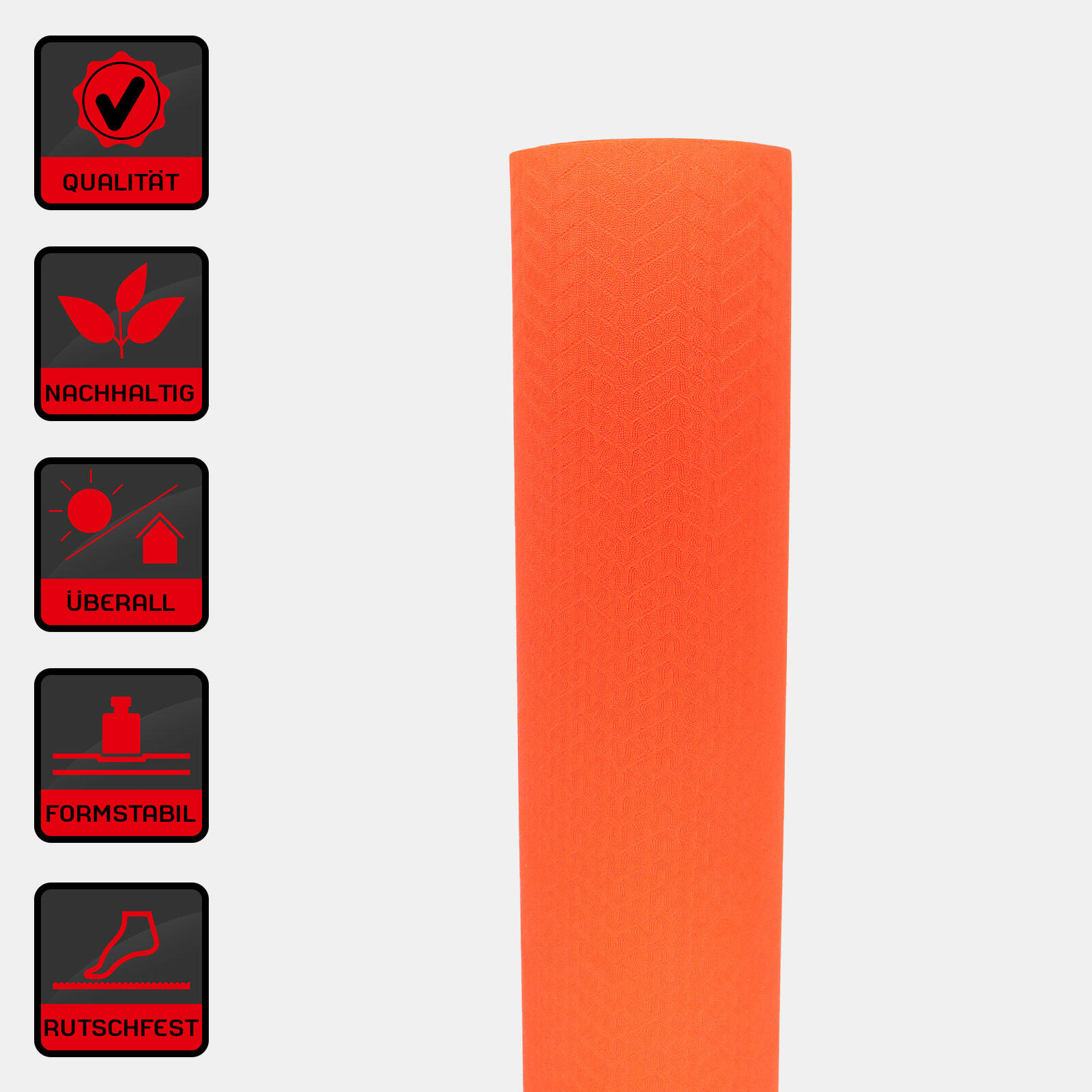 YOGAMATTE ROT/SCHWARZ 183 CM X 61 CM X 0,6 CM DEUSER® 2/6