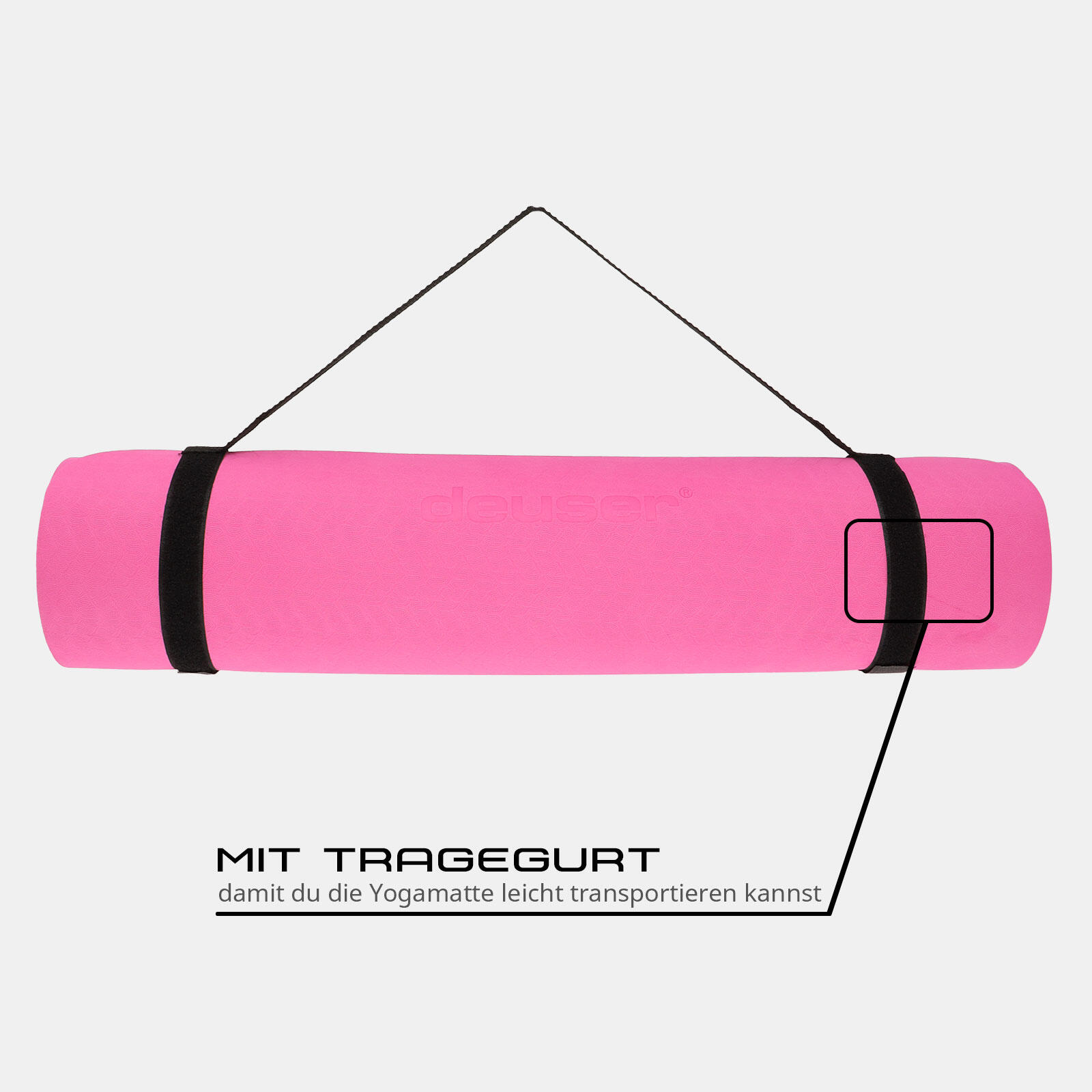 YOGAMATTE PINK/GRAU 183 CM X 61 CM X 0,6 CM DEUSER® 4/6