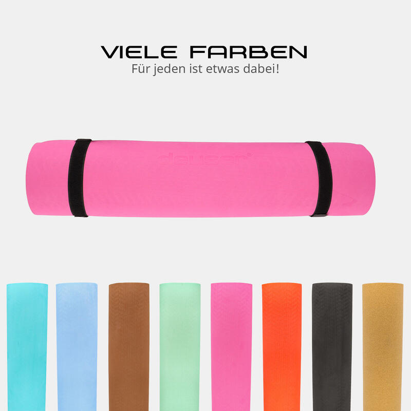 YOGAMATTE PINK/GRAU 183 CM X 61 CM X 0,6 CM DEUSER®