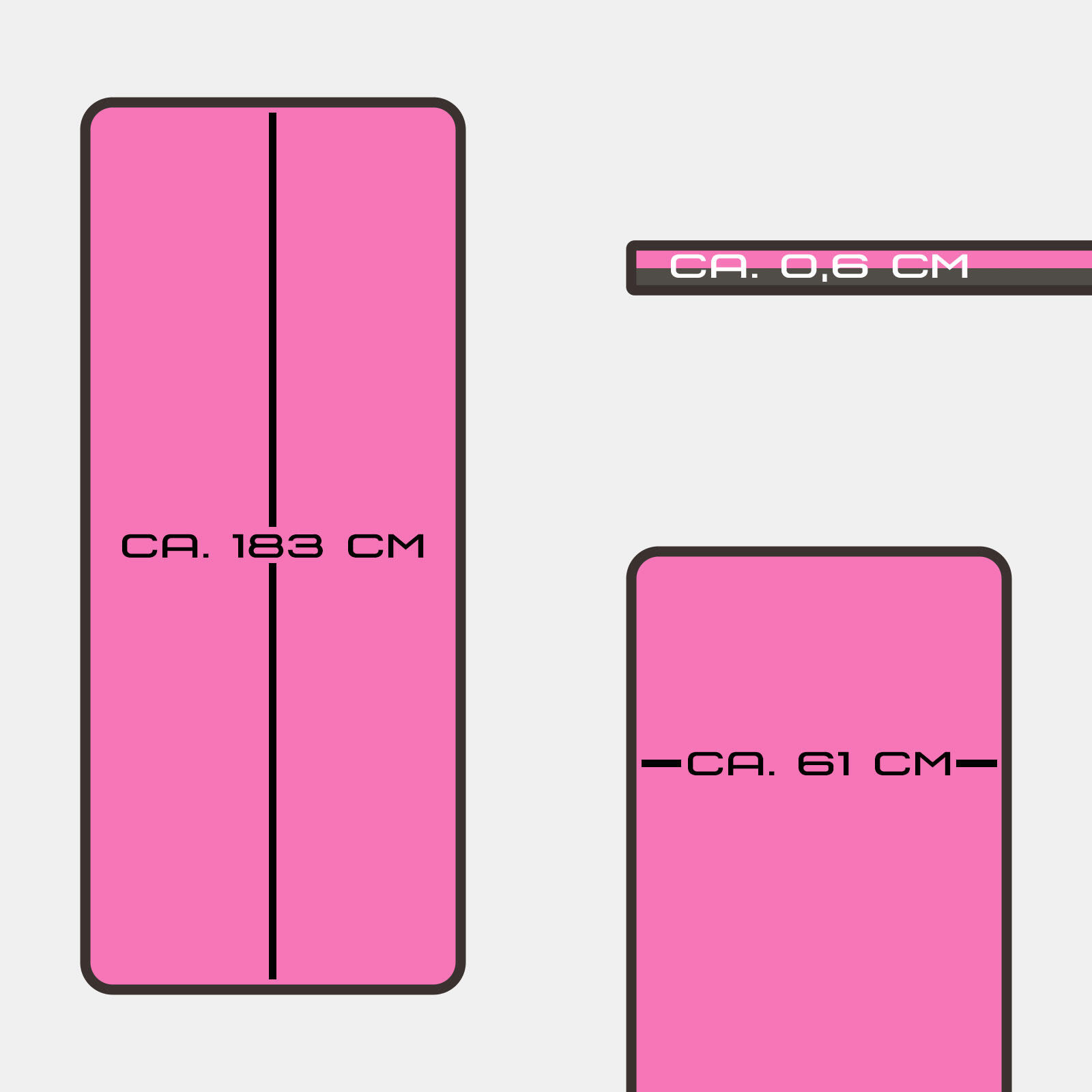 YOGAMATTE PINK/GRAU 183 CM X 61 CM X 0,6 CM DEUSER® 5/6