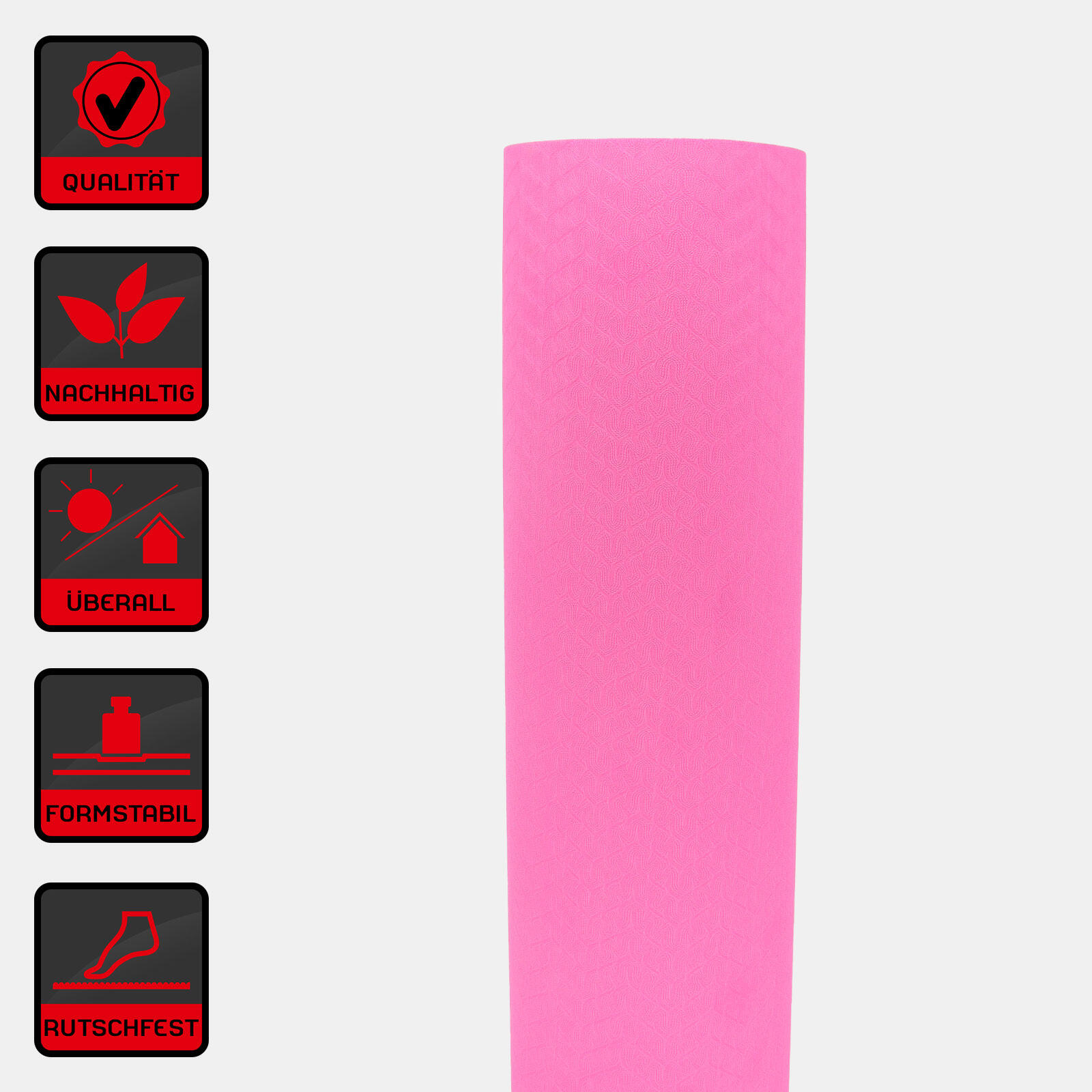 YOGAMATTE PINK/GRAU 183 CM X 61 CM X 0,6 CM DEUSER® 2/6