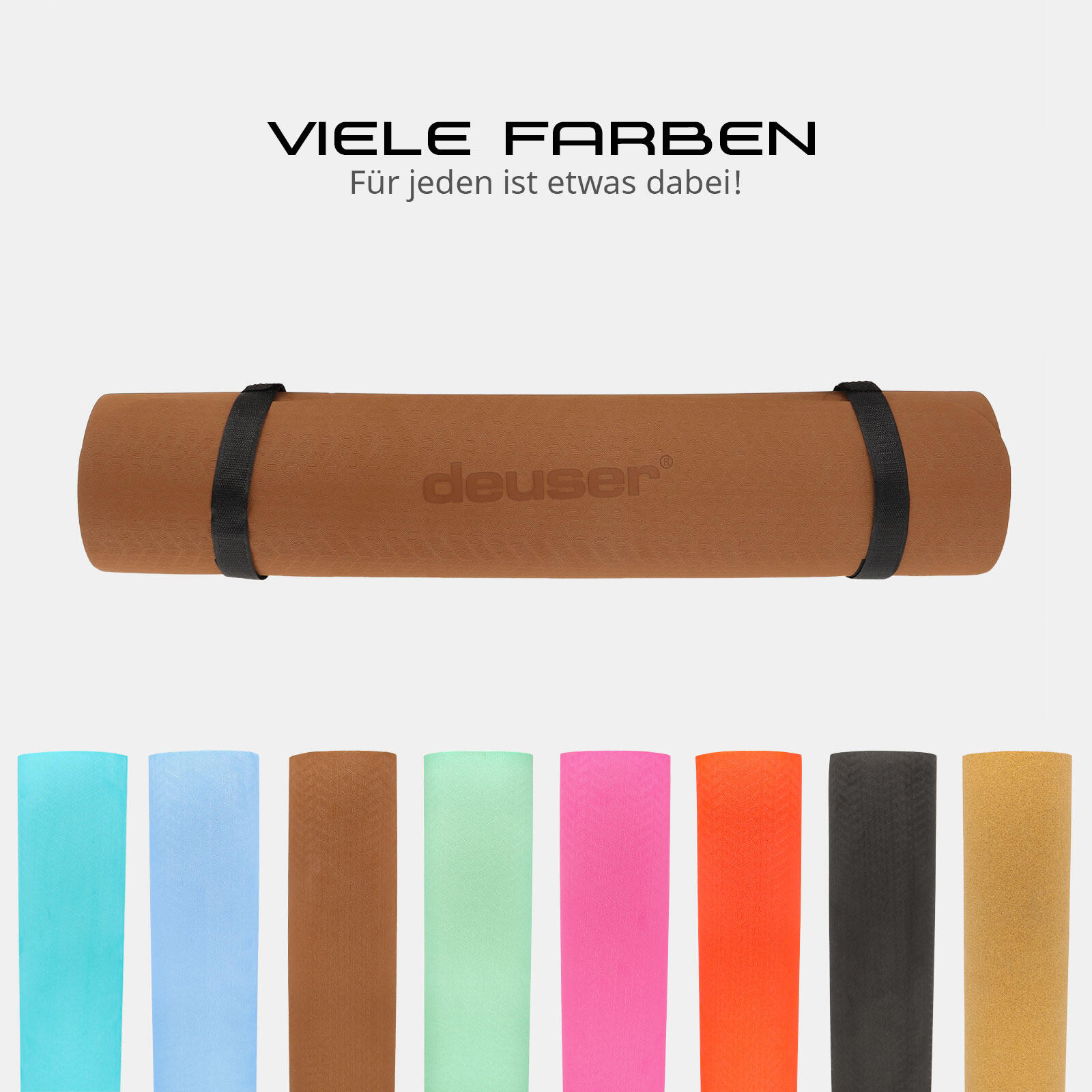YOGAMATTE CAPPUCCINO/DUNKELBRAUN 183 CM X 61 CM X 0,6 CM DEUSER® 6/6