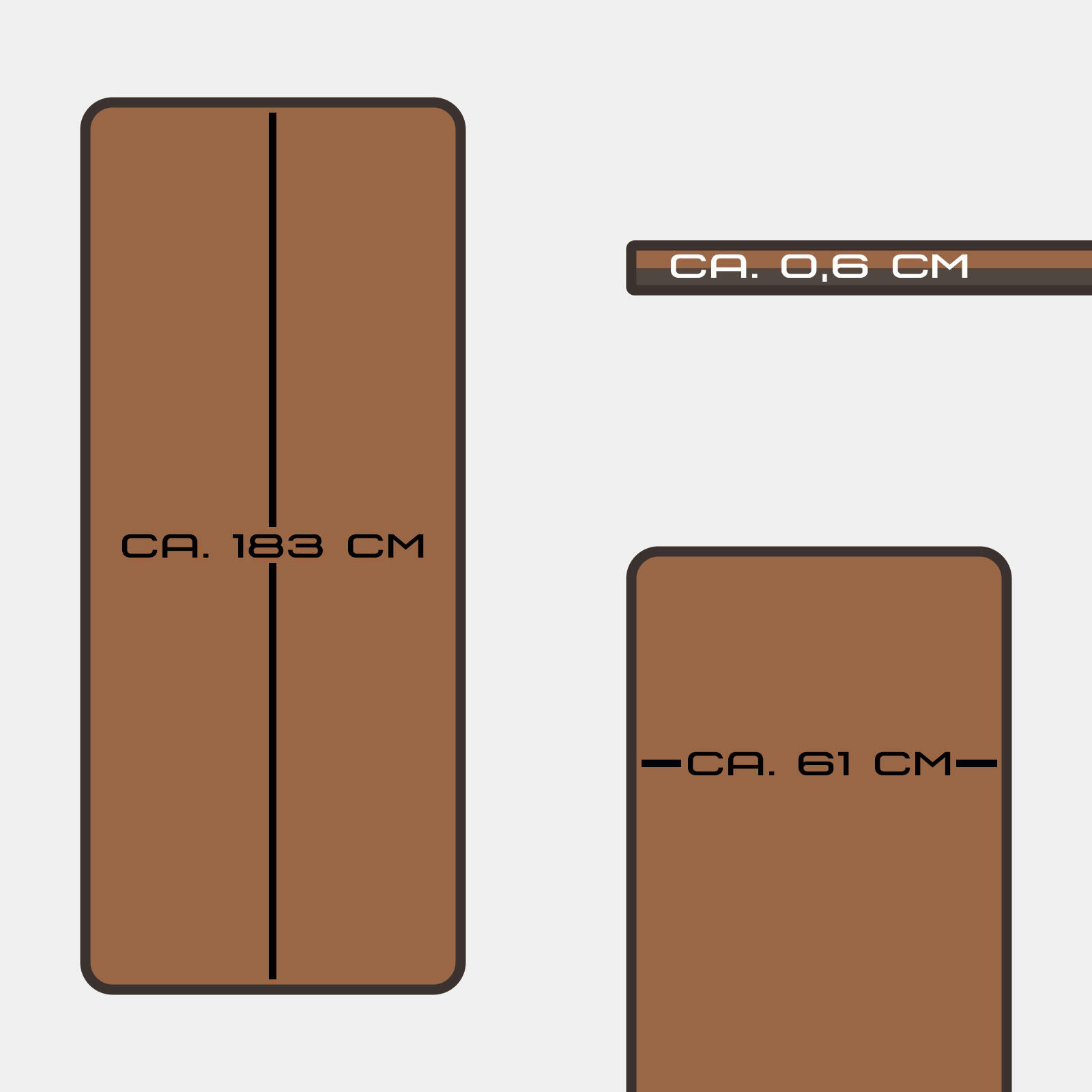 YOGAMATTE CAPPUCCINO/DUNKELBRAUN 183 CM X 61 CM X 0,6 CM DEUSER® 5/6