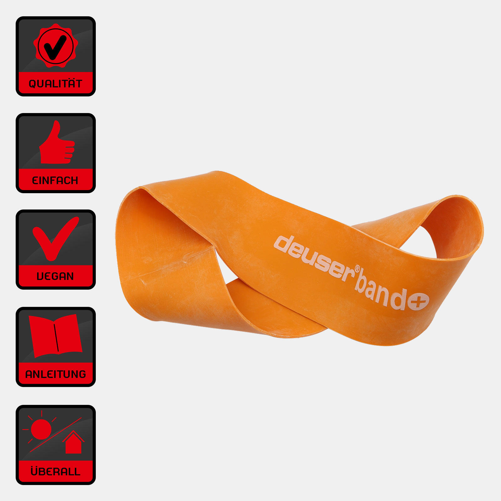 Loop-Band Deuserband Plus Schwer Fitness / Krafttraining Unisex Rot 2/5