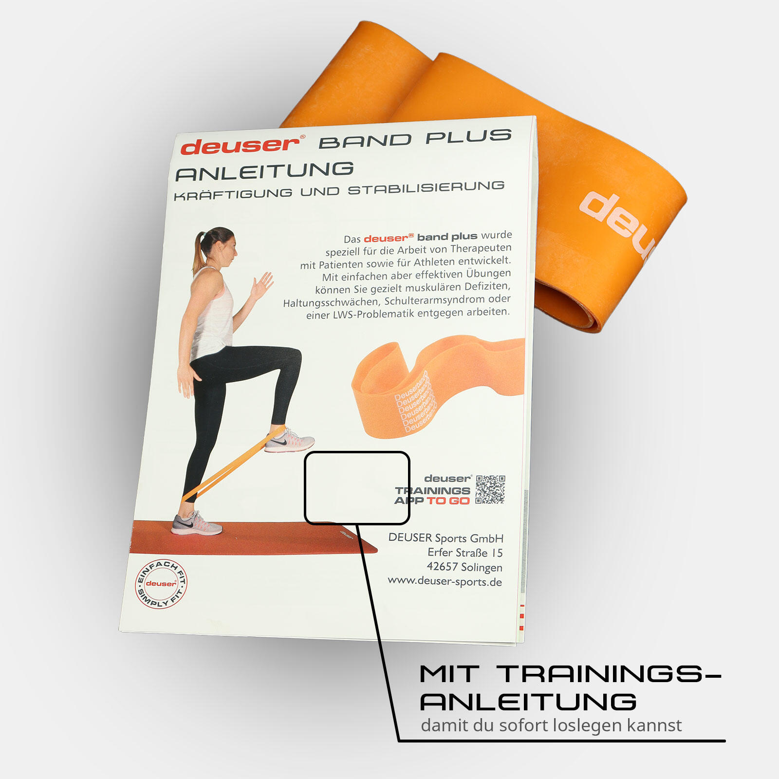 Loop-Band Deuserband Plus Schwer Fitness / Krafttraining Unisex Rot 5/5