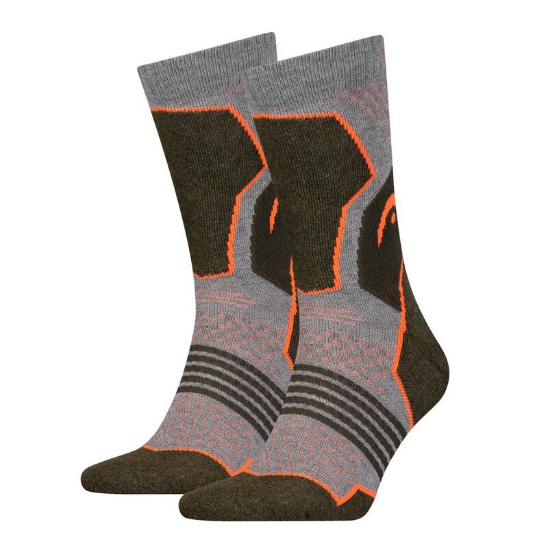 Wandersocken Unisex Hiking Crew Socken (6er-Pack) Grün/Grau