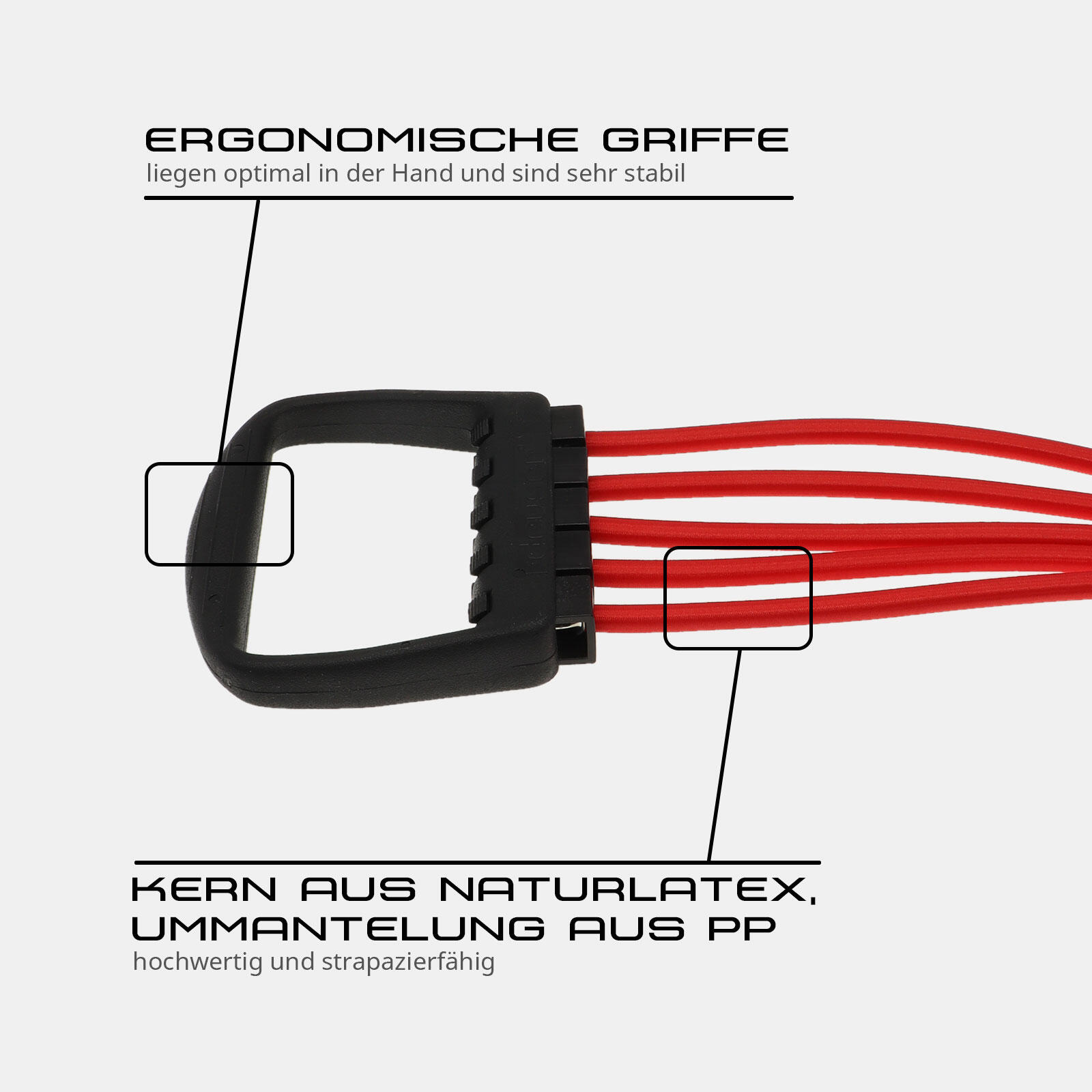 FITNESS EXPANDER KRAFTTRAINING ROT 15 - 75 KG DEUSER® 4/6