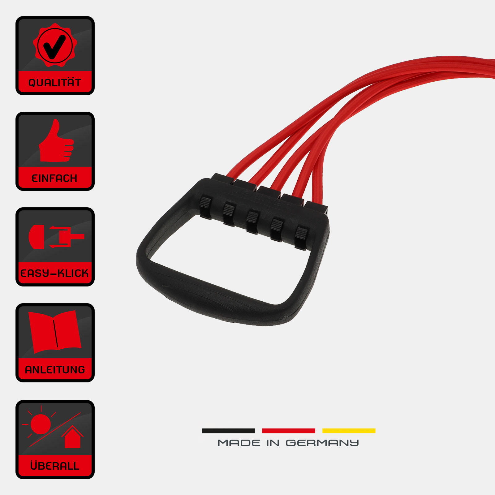 FITNESS EXPANDER KRAFTTRAINING ROT 15 - 75 KG DEUSER® 2/6