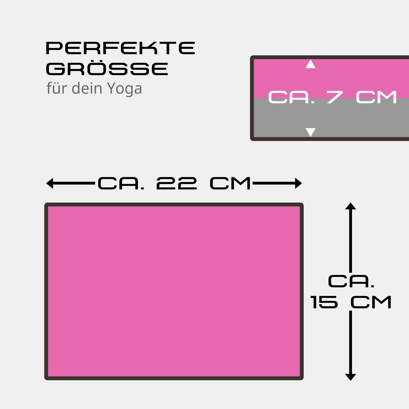 YOGA BLOCK PINK/GRAU 22 CM X 15 CM X 7 CM DEUSER® 4/4
