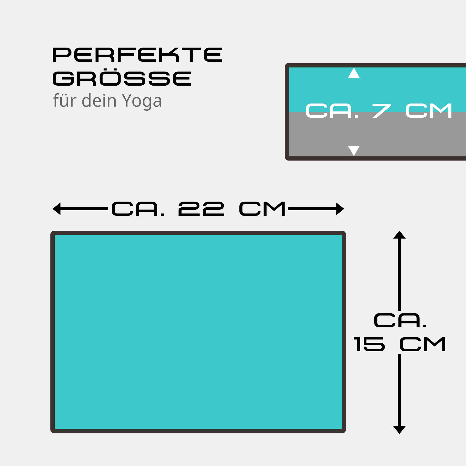 YOGA BLOCK PETROL/GRAU 22 CM X 15 CM X 7 CM DEUSER ® 4/4