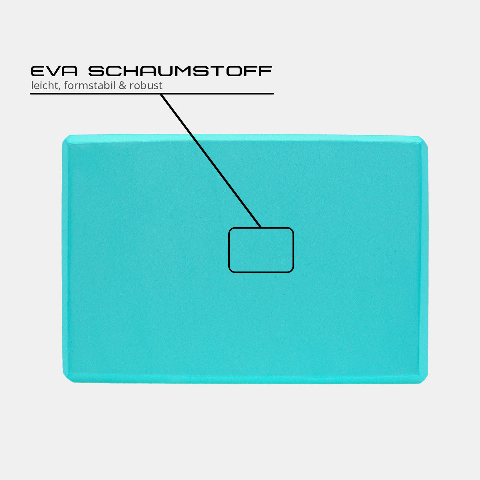 YOGA BLOCK PETROL/GRAU 22 CM X 15 CM X 7 CM DEUSER ® 3/4