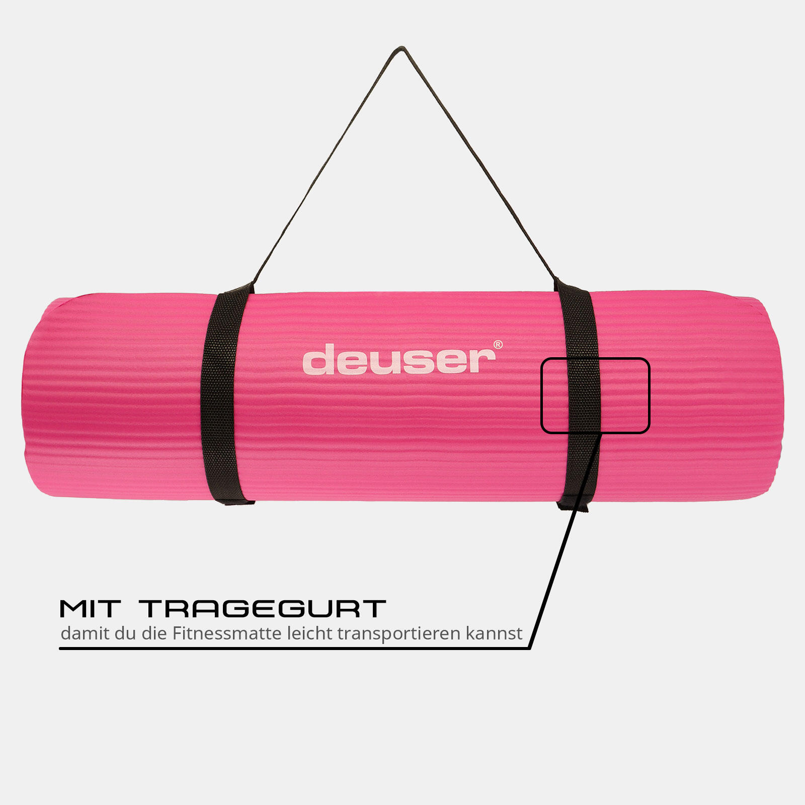 FITNESSMATTE PINK 182 CM X 61 CM X 1,2 CM DEUSER® 4/6