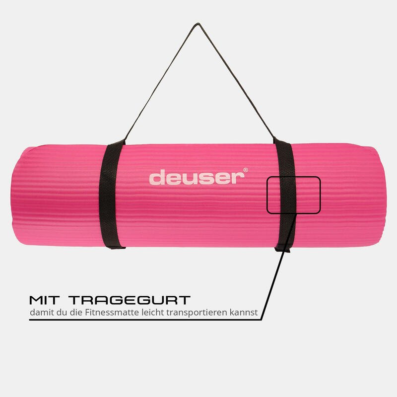 FITNESSMATTE PINK 182 CM X 61 CM X 1,2 CM DEUSER®