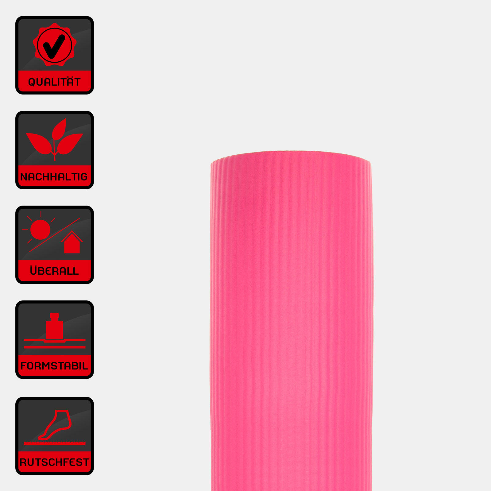 FITNESSMATTE PINK 182 CM X 61 CM X 1,2 CM DEUSER® 2/6