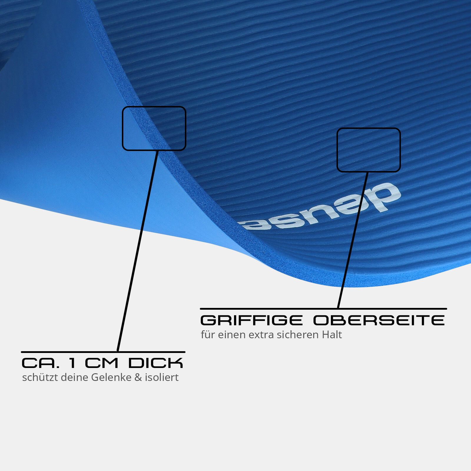 FITNESSMATTE BLAU 182 CM X 61 CM X 1,2 CM DEUSER® 3/6