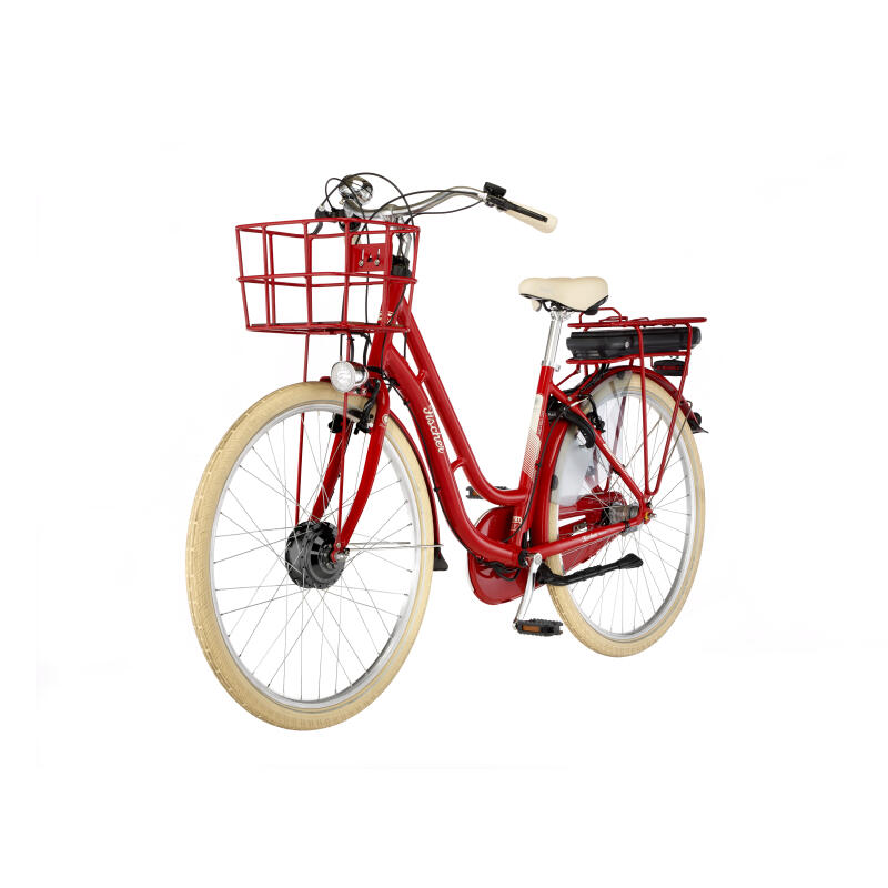 FISCHER City E-Bike Cita Retro 2.0 - rot, RH 48 cm, 28 Zoll, 418 Wh Rücktritt