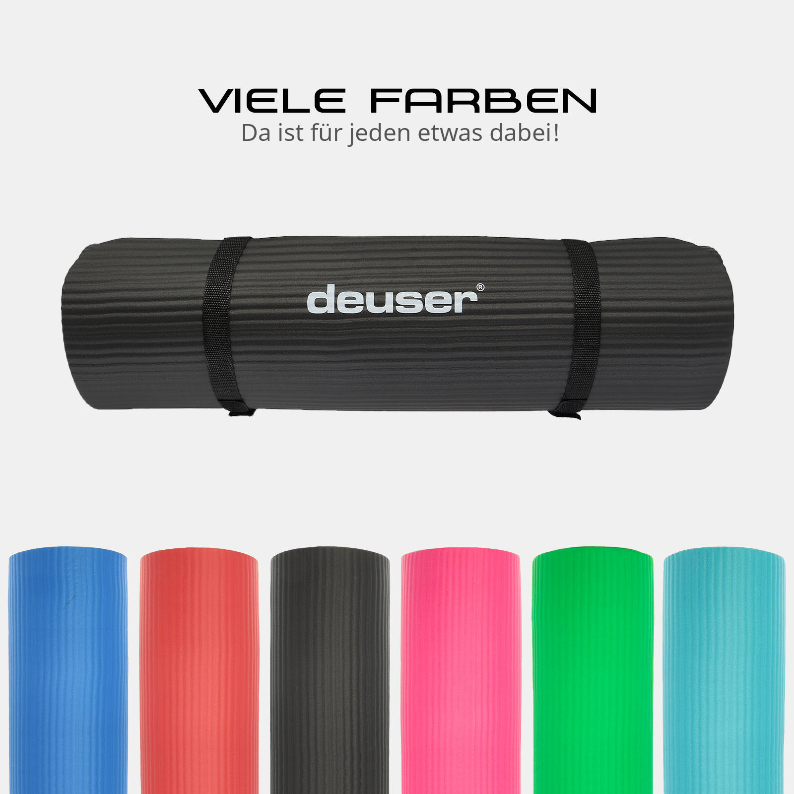 FITNESSMATTE SCHWARZ 182 CM X 61 CM X 1,2 CM DEUSER® 6/6