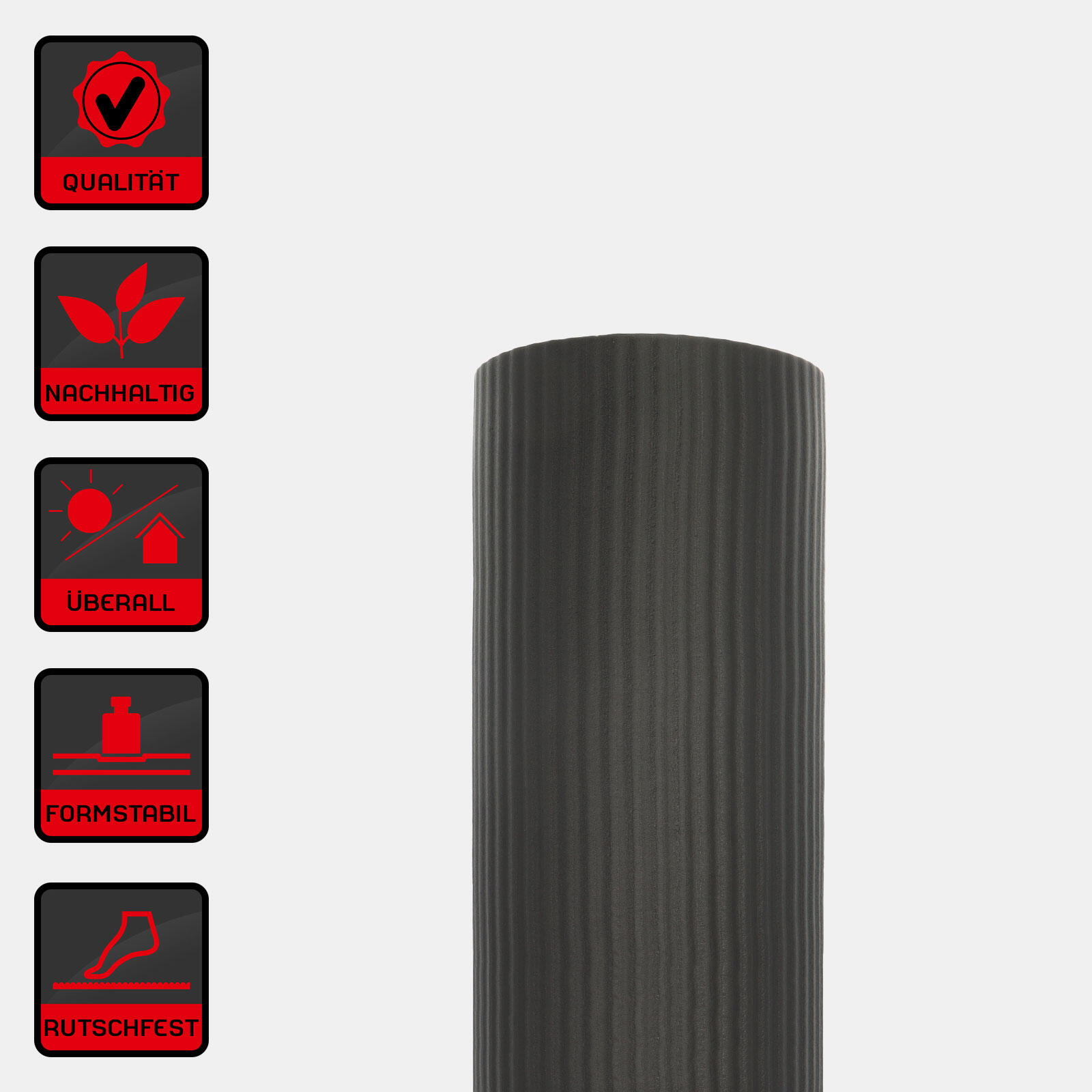 FITNESSMATTE SCHWARZ 182 CM X 61 CM X 1,2 CM DEUSER® 2/6