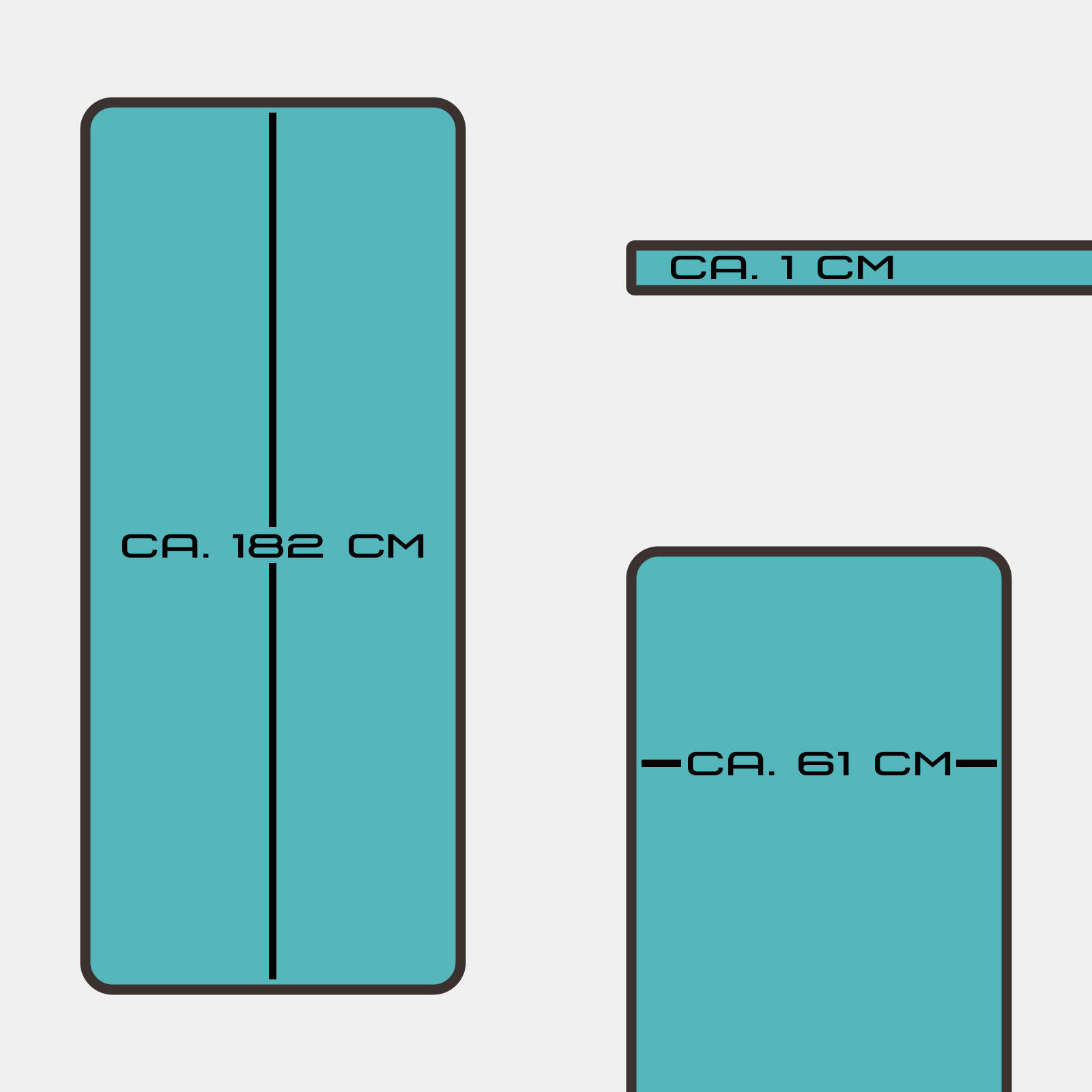FITNESSMATTE PETROL 182 CM X 61 CM X 1,2 CM DEUSER® 5/6
