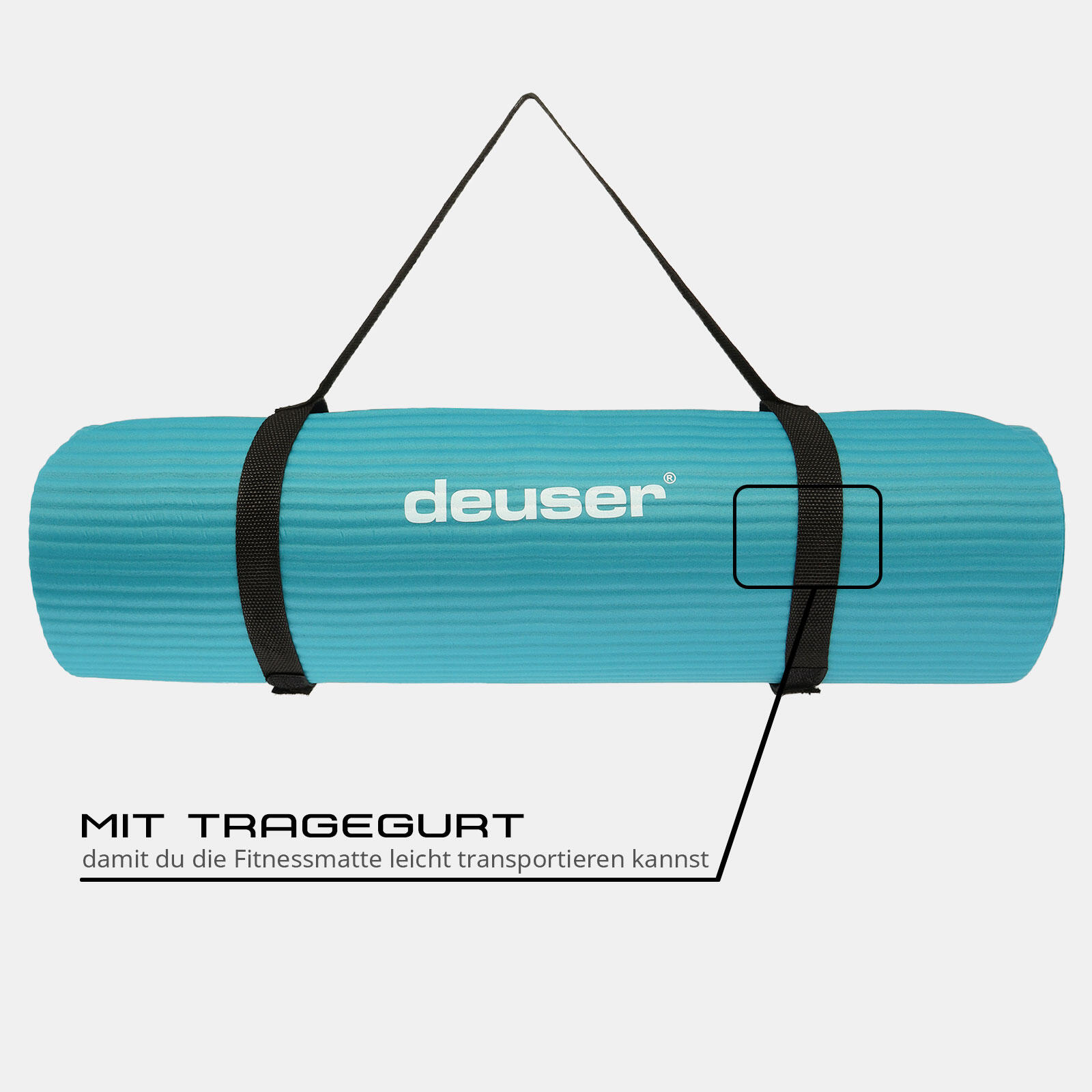 FITNESSMATTE PETROL 182 CM X 61 CM X 1,2 CM DEUSER® 4/6