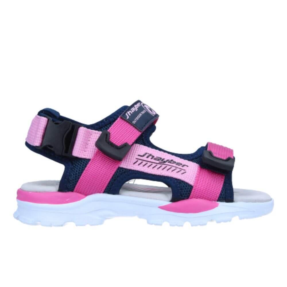 J'HAYBER SANDALIAS DE SENDERISMO PARA NIÑOS J'HAYBER OIPEL. Azul/fucsia.